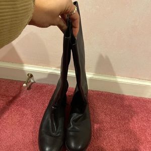 black ralph lauren 1 in. heeled boots. barely warn. inches below knee length.